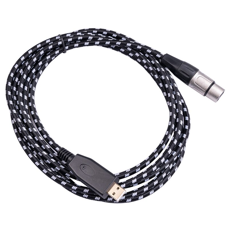 Usb-mikrofonkabel, xlr-auf-usb-adapterkabel, mikrofonkabel (xlr-buchse) auf computer-pc-usb-schnittstellenadapter , 10ft: Default Title
