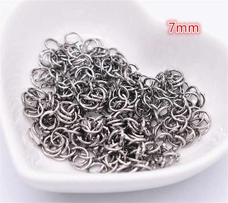 200pcs 3/4/5/6/7/8/10mm Stainless Steel Connection Ring Open Ring For Making Jewelry DIY Handmade Jewelry Accessories: 0.8x7mm
