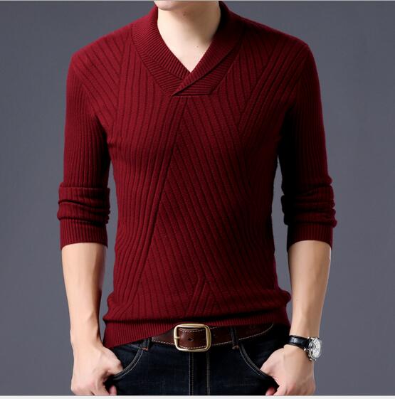 Autumn Mens Sweaters Cotton Knitted Royal blue Black Color Brand Clothing For Man's Slim Fit Knitwear Male Wear Pullovers