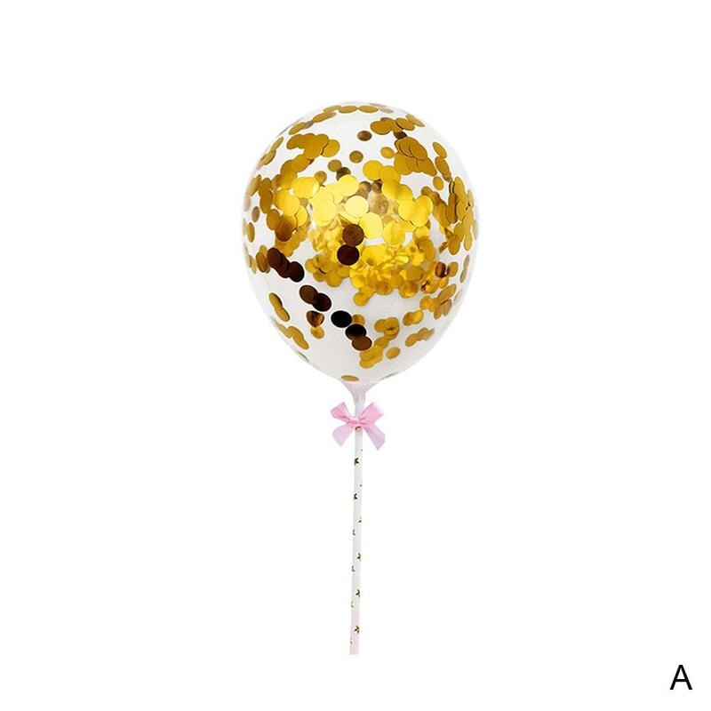 Globo de confeti de oro rosa de 5 pulgadas, decoración artesanal de cumpleaños y boda, Mini globos de lentejuelas de látex, decoración para hornear: A