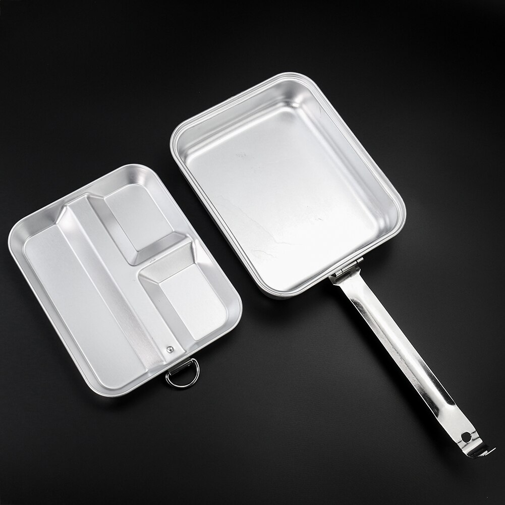 Outdoor Vierkante Aluminium Lunchbox Reizen Camping Barbecue Voedsel Serveren Student Kantine Gestoomde Lunchbox Draagbare