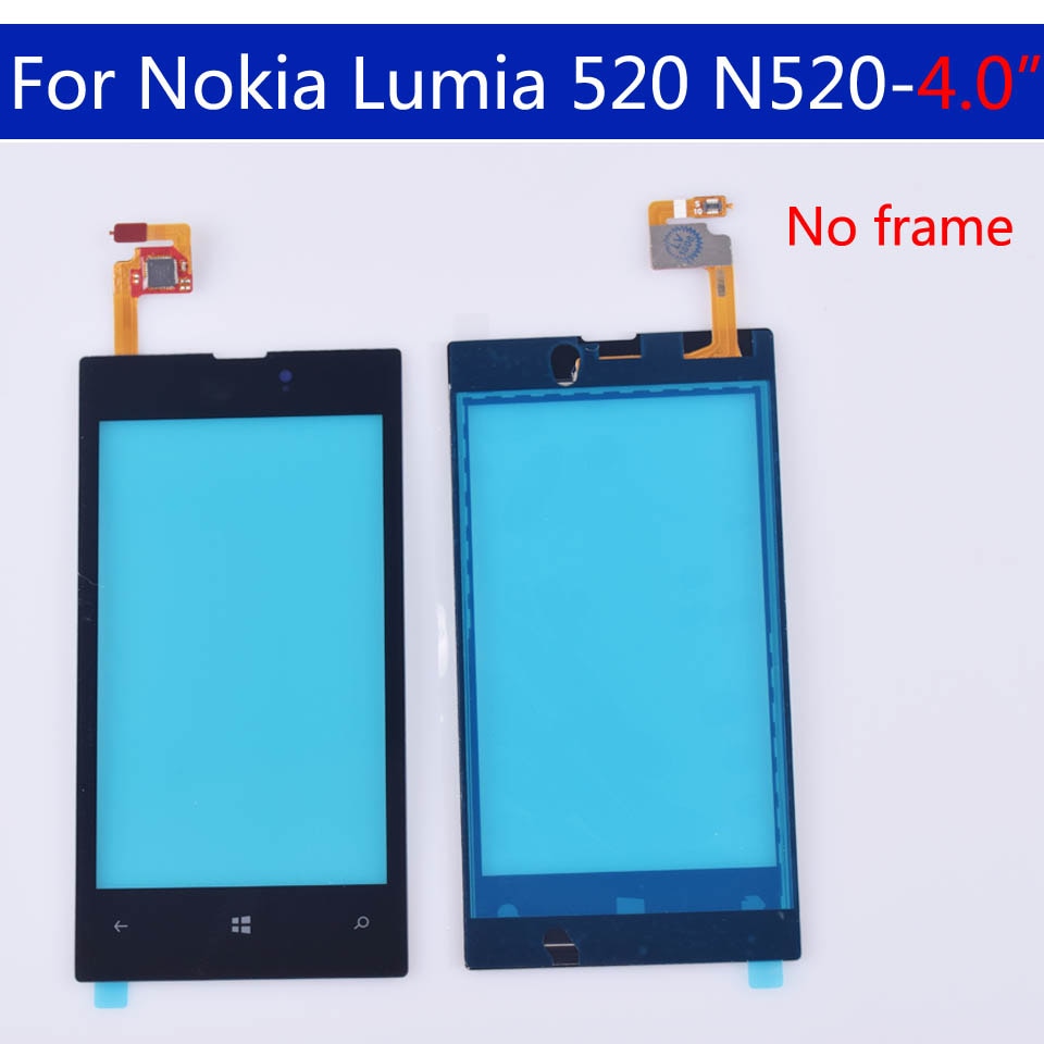 For Nokia Lumia 520 N520 Touch Screen Panel Digitizer Sensor Front Glass Outer Touchscreen Replacement 4.0 inch