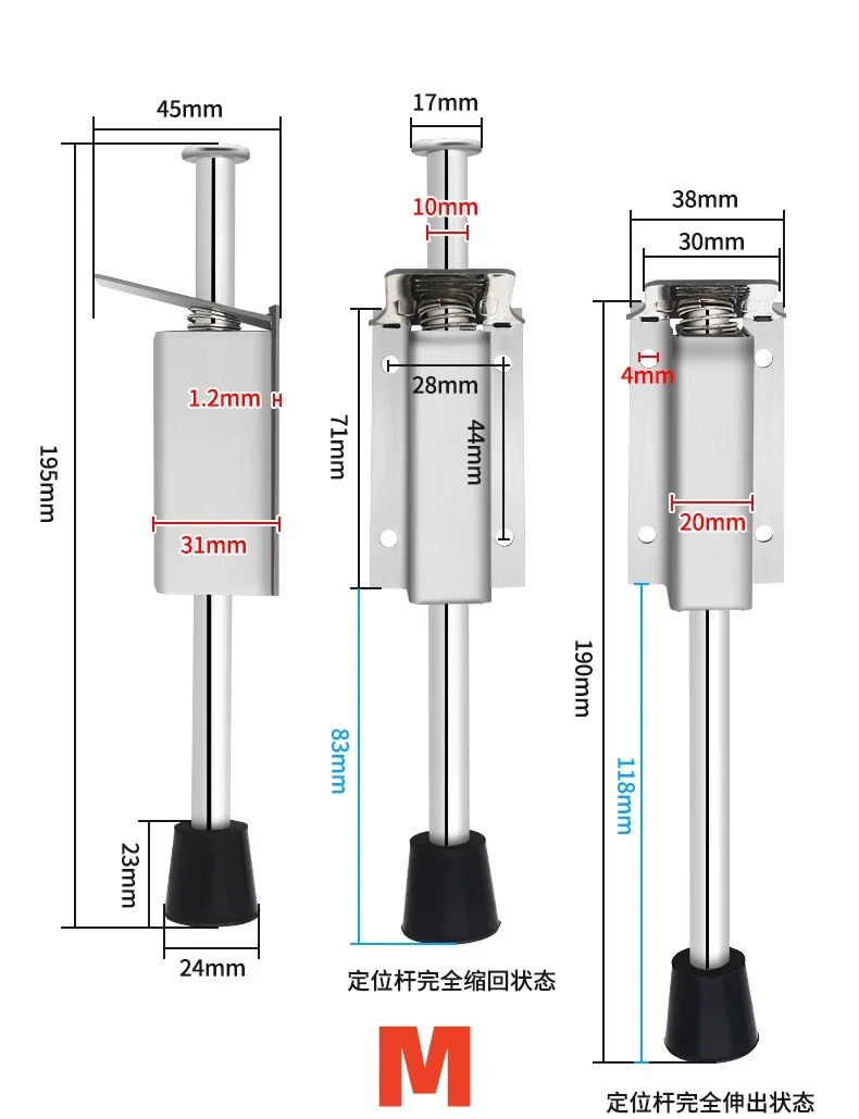Stainless Steel Door Foot Stopper Holder Floor Stop Buffer Gate Stay Fixed Catch Latch Door Stop Furniture Hardware: WHITE