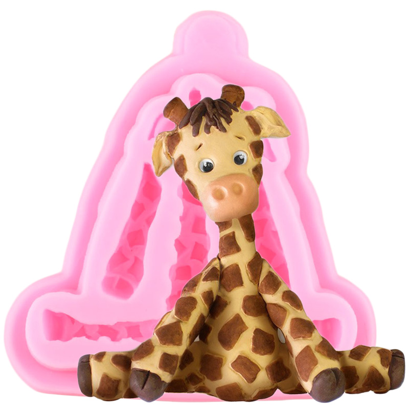 Animali della giungla stampo in silicone elefante scimmia giraffa mucca leone caramelle stampi per fondente al cioccolato strumenti per decorare la torta di compleanno del bambino: CF201