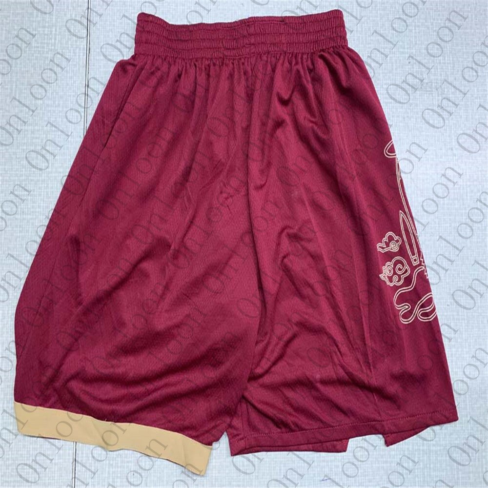 Mens American Basketball Breve Houston Ricamo Shorts Sport Pantalones Cortos Hombre breve cestino: Rosso / L