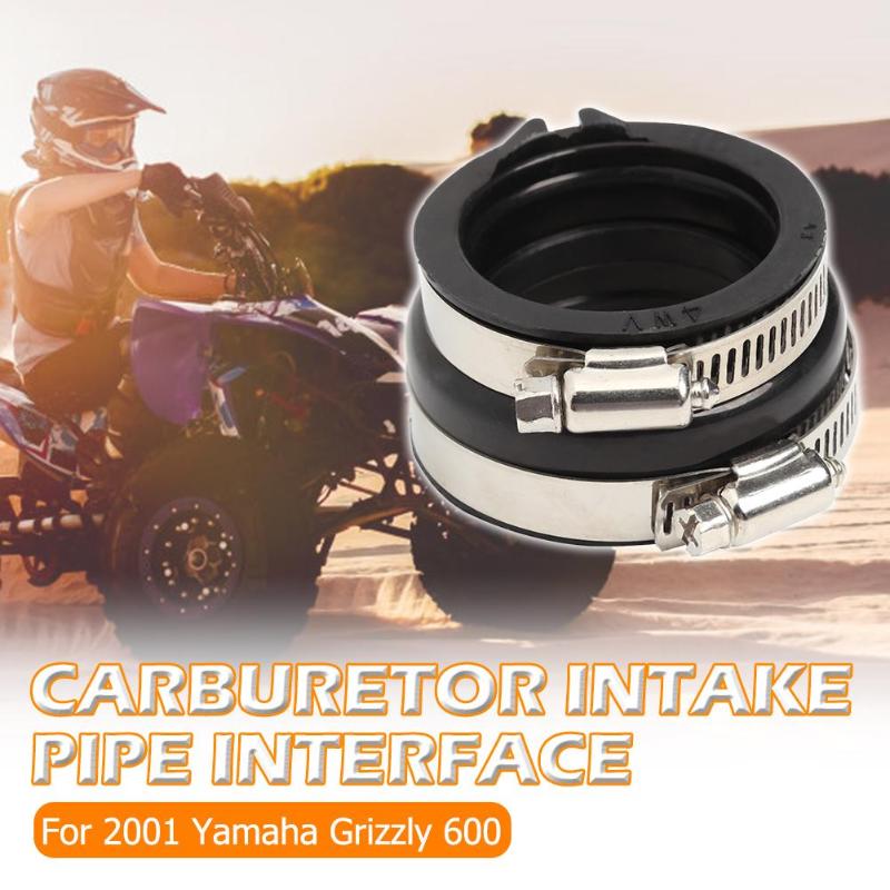 Motorcykel gummi + metal karburator indsugningsmanifold fælles bagagerum holder til yamaha grizzly 600 sort