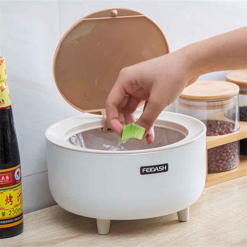 Mini Hohen Nachahmung Holz Mülleimer Schreibtisch Runde Müll Mit Presse Abdeckung Für Wohnzimmer Wc Küche Reinigung Werkzeuge