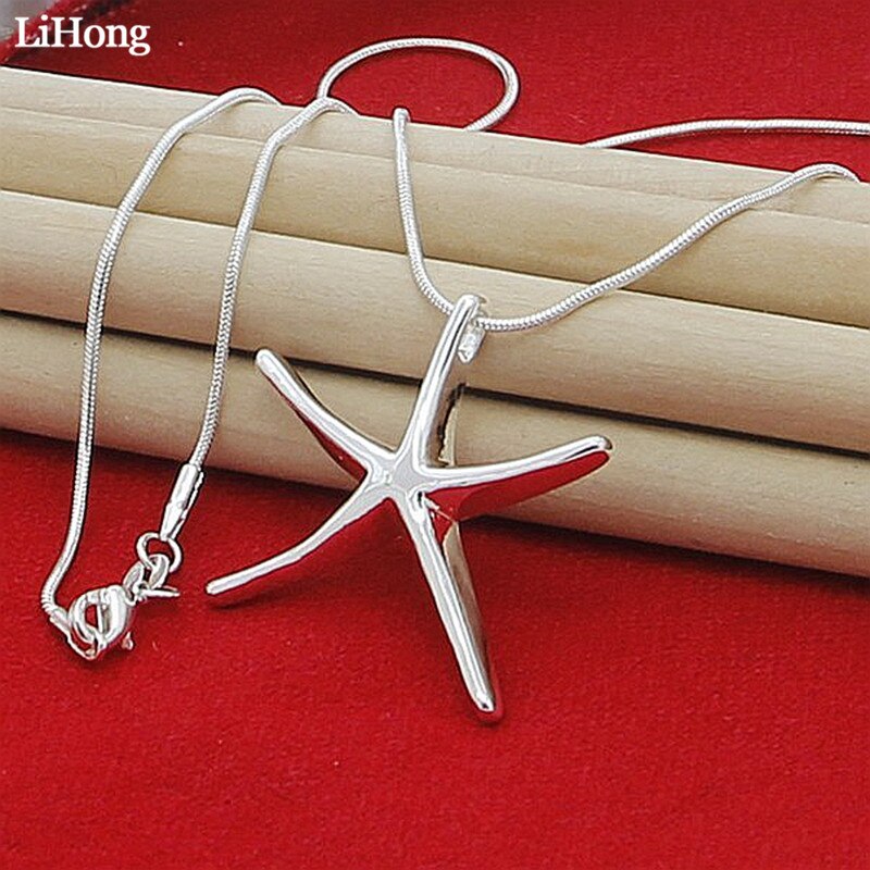 925 Sterling Zilveren Sieraden Mode Zeester Hanger Ketting Eenvoudige Stijl Exquisite Leuke Vrouwelijke Marine Leven Sieraden Top