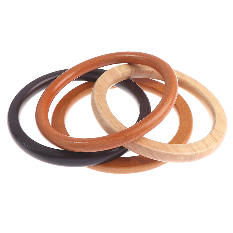 1PC O Ring Bag Handles DIY Wood Replacement Handbag Tote Handles Purse Bags Straps Wooden Bag Handle Round Handcrafted Access