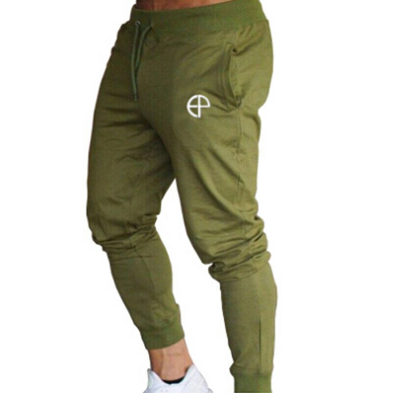 Pantalones de entrenamiento para hombre, chándal ajustado, pantalones de ejercicio informales para correr, pantalones de sudor: XL / green