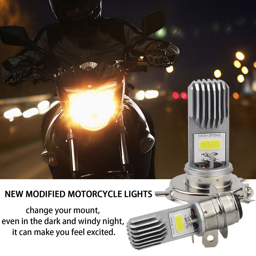 H4 P15D Led Motorfiets Koplamp Cob Chip Universal Motor Head Lamp Moto Drl Hi Lo Lamp Super Heldere verlichting