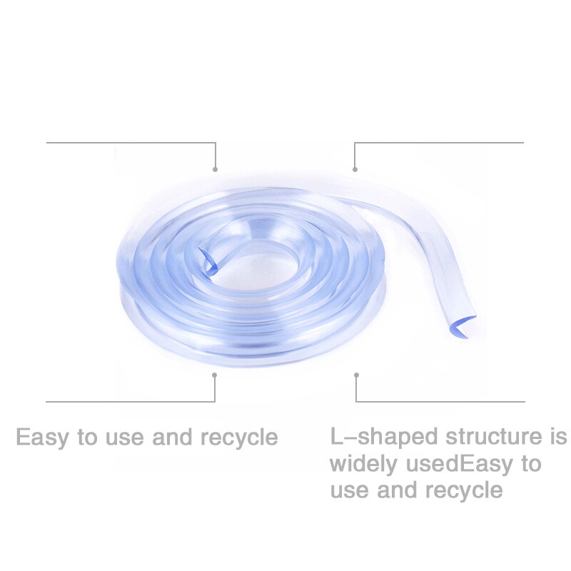 2M Transparent Table Edge Furniture Guard Corner Protectors Bumper Strip with Double-Sided Tape for Cabinets, Tables, Drawers