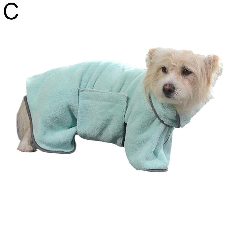 Manteau de séchage en microfibre réglable pour chien, Super absorbant, , serviette de bain pour animaux de compagnie, fournitures de bain luxueuses, doux, A7C6: green / XS