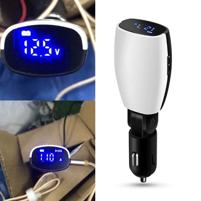 Verstelbare Hoek Dual Usb-poorten 3.1A Autolader 12V 24V Digitale Led Voltmeter