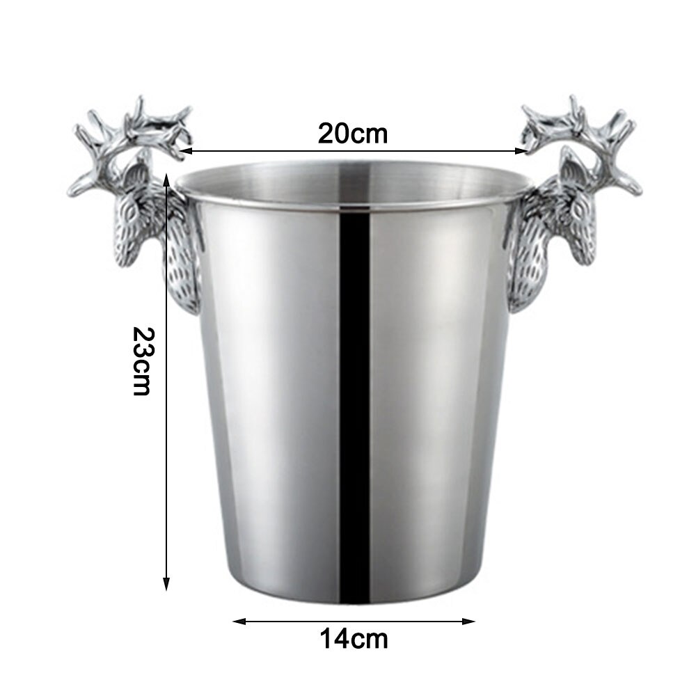 Deer Head Ice Bucket Stainless Steel Electroplating Champagne Wine Ice Bucket Bar Bartender Tools Gadgets Desk Tbale Decoration