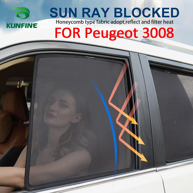 4 Stks/set Of 2 Stks/set Magnetische Auto Side Window Zonneschermen Mesh Schaduw Blind Voor Peugeot 3008