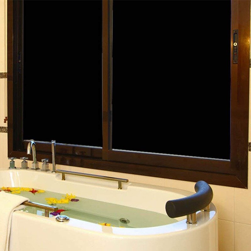 Blackout Film Light Blocking Privacy Black Window Sticker Darkening Non-adhesive Window Tint For Sleeping And Baby Nursery