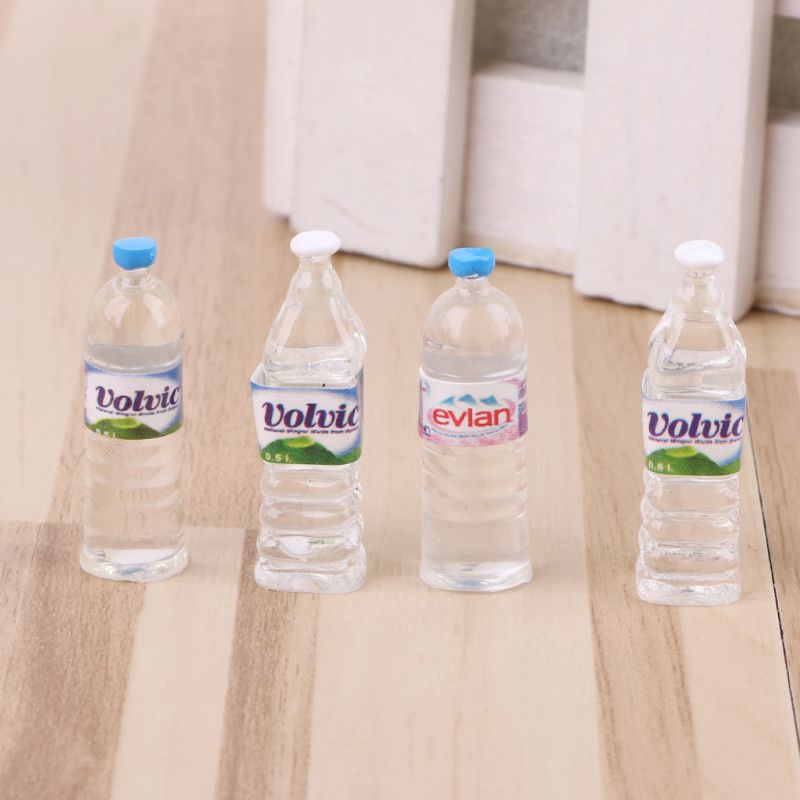 OOTDTY Verkoop 4pcs 1:12 Speelgoed Water Flessen Set Poppenhuis Miniatuur Drinken Accessoire