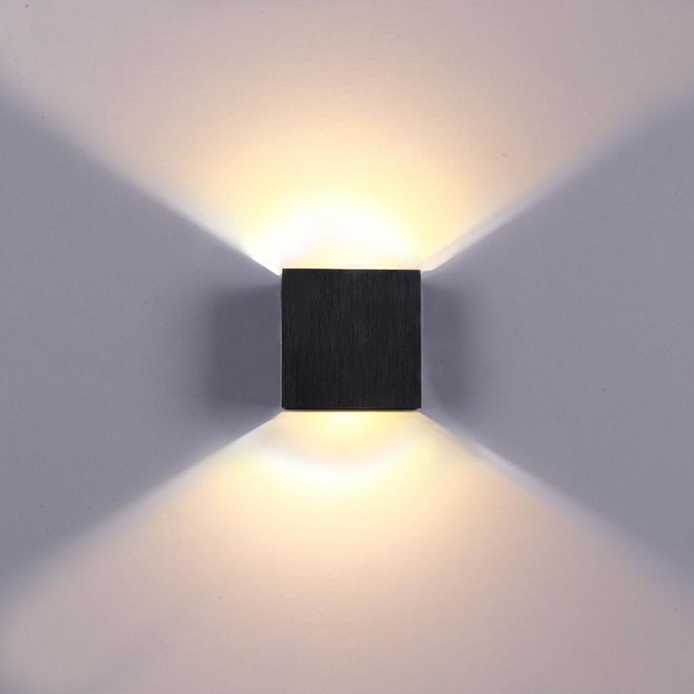 Led seinävalaisin ulkovalaisin vedenpitävä  ip65 6w kuisti puutarha seinävalaisin lamppu parveke terassi koristelu valaistus lamppu: Lämmin vaalea musta