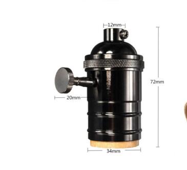 DIY Retro Vintage E27 Lamphouder Base Socket Loft Industriële Stijl Edison Lamp Houder E27 Socket Lamphouder: Black