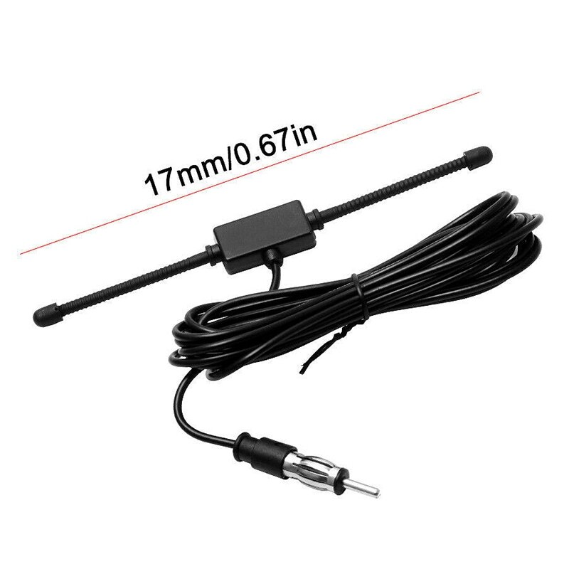 Uusi 1x musta universaali autovene stereo am fm dipoliantenni liima -asennus lasi -antenni radioantenni