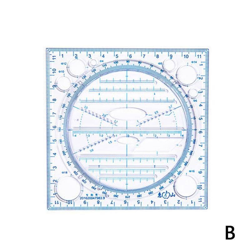Multifunctional Drawing Ruler Resin Drawing Furniture Construction Architect Template Draft Ruler Measuring Tool: B