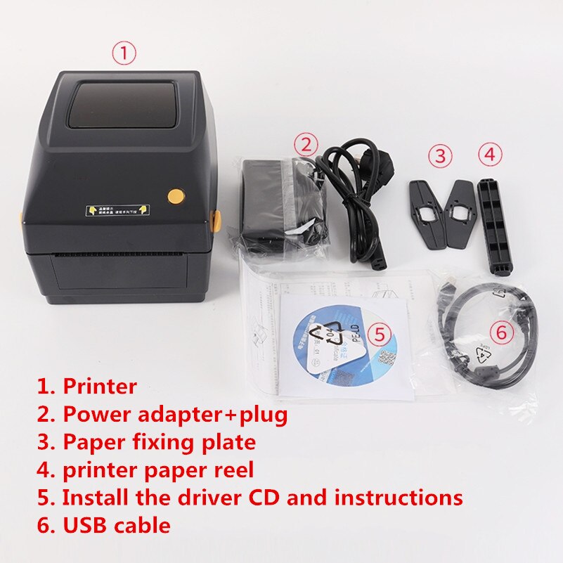 Thermal Label Barcode Printer Width 20mm-108mm Clothing Tag Receipt Stickers Print