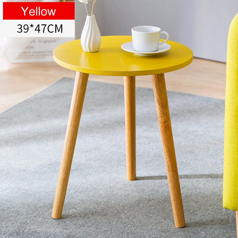 Nordic Style Solid Wood Coffee Table Living room Sofa Side Table Small Dining Table Small Tea Table Home Furniture: 39cm yellow