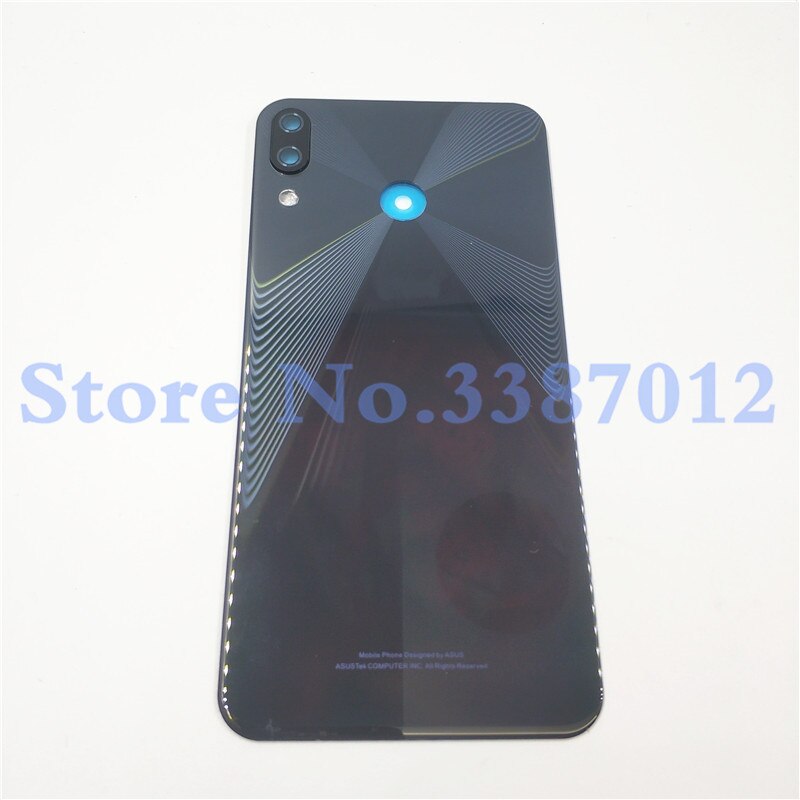 Back Cover for Asus Zenfone 5 ZE620KL / 5Z ZS620KL - 6.2 inch Glass Housing Panel with Camera Lens: Dark Blue