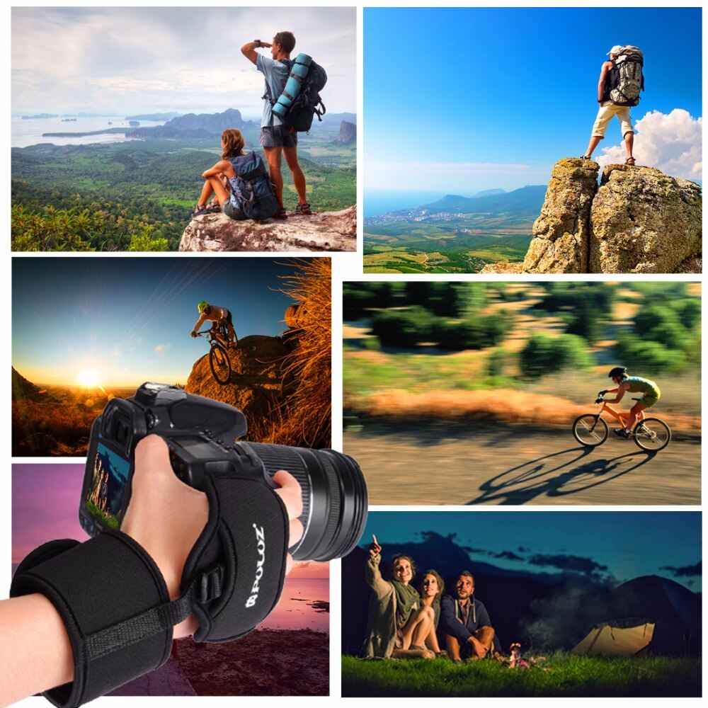 Mykt neopren håndleddsstropp kamera dslr kameraer håndleddsstropp dslr håndbelte hurtigutløsende 1/4 '' skrue