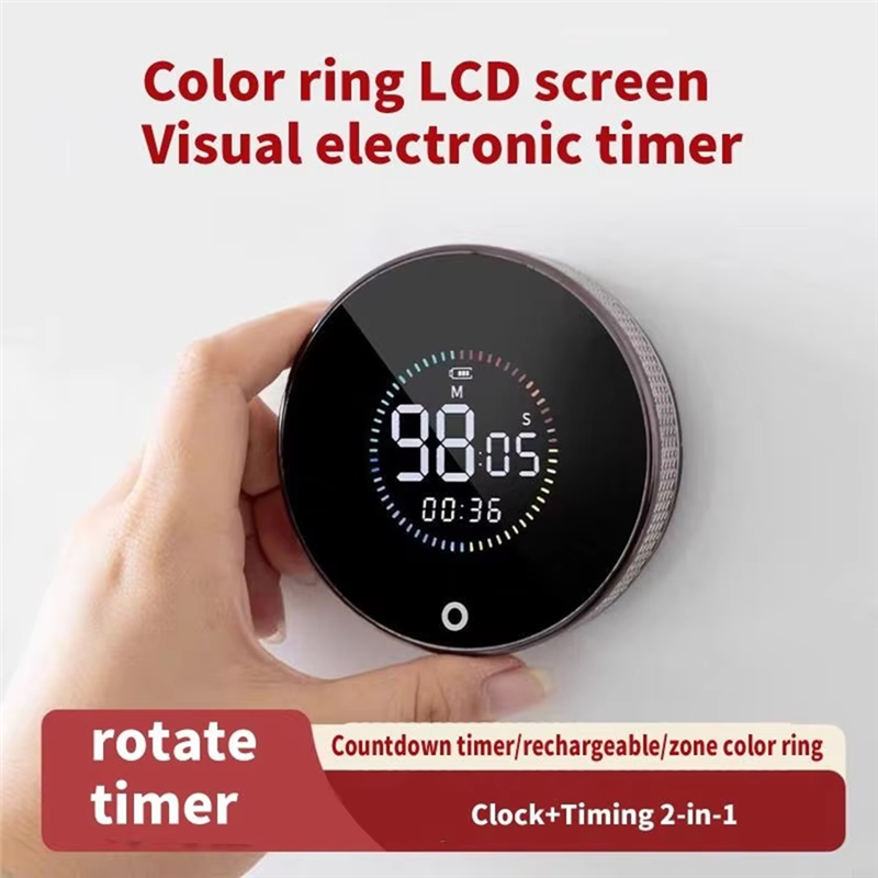 Silent Rechargeable LED Timer With Color Screen - Multifunctional Magnetic Device For Kitchen And Beauty Exercise Time Tracking-
