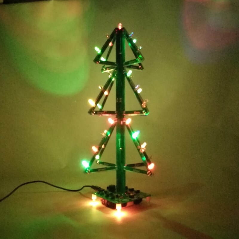 Diy Muziek Kerstboom Solderen Kit Knipperende Led 3D Xmas Tree Elektronische Training Practice Project Montage Set