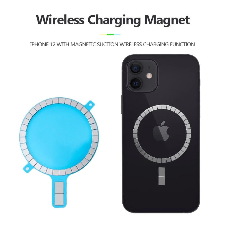 1 2Pcs Magnet Sticker Wireless Charging Magnetic For iPhone 11 12 Pro Max Mini XS XR Mobile Phone Back Cover Strong Magnet