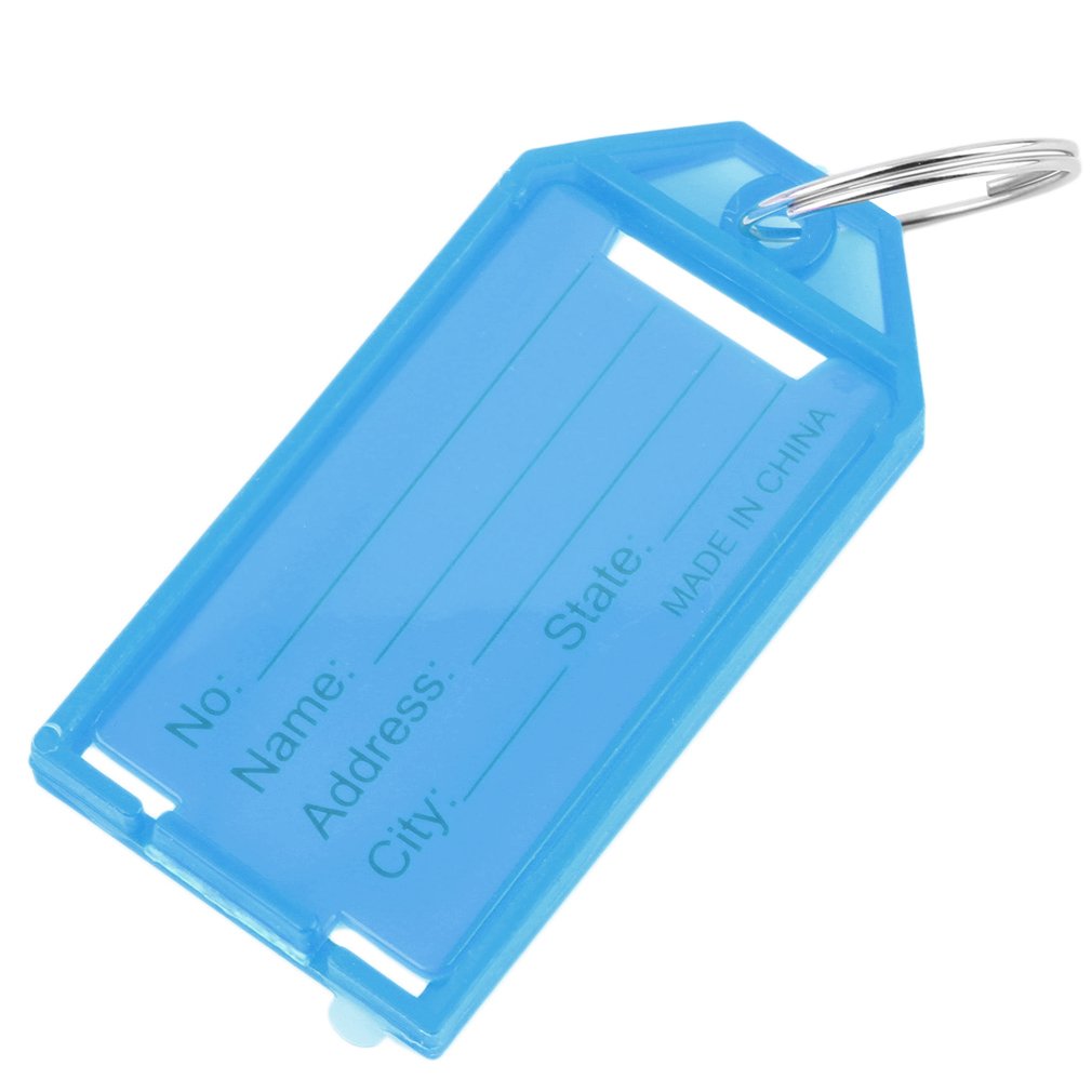 4 Kleuren Plastic Key Tags Sleutelhangers Id Identiteit Tags Rack Naam Card Label Vier Kleuren Beschikbaar 1 Pc: Blauw