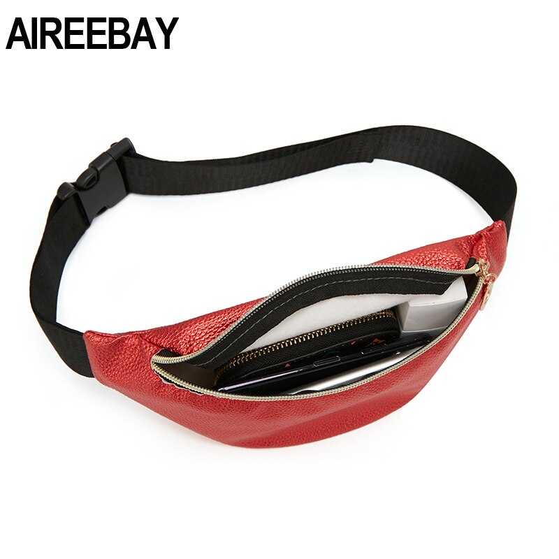 AIREEBAY Casual Frauen Taille Tasche Fanny Packs Retro Stil Mädchen Gürtel Tasche Neue Kleine Leder Brust Reise pouchs