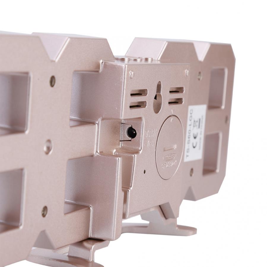 LCD Digital Clock Number Clock Hanging Digital Clock Desk Alarm Clock with Golden Shell for Home Decoration Bedroom Desk Clock