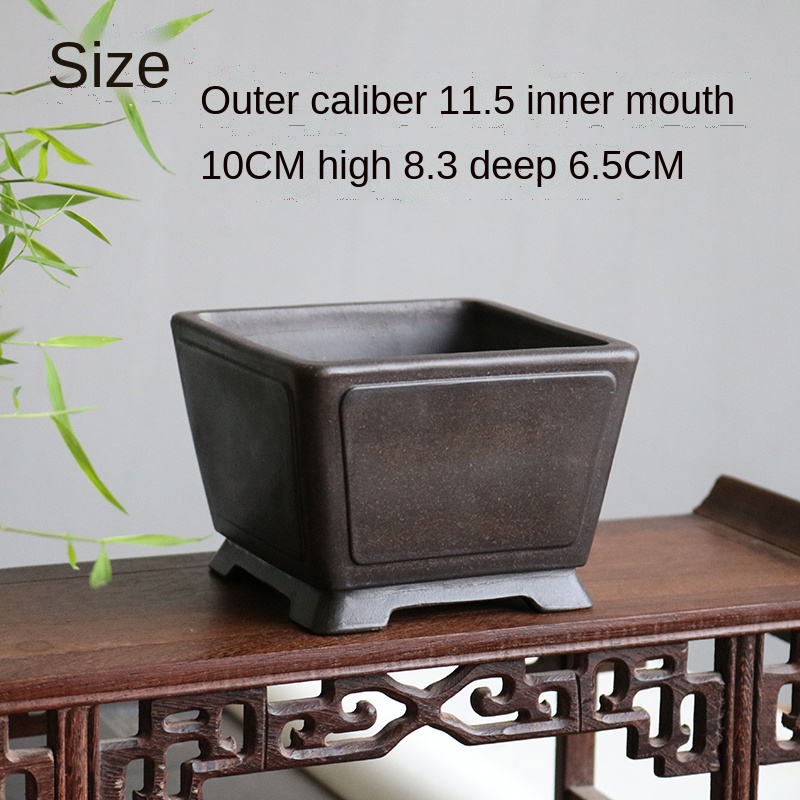 YiXing Purple Sand Flower Pot Bonsai Succulent Flower Pot Chinese-Style Home Flower Pot Desktop Decorative Flower Pot LC485: color19