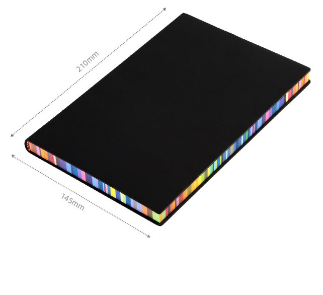 A5/A6 Soft Surface Cute Notebook 100 And Simple Notes With Rainbow Edges Thick Leather Diary Office Stationery: A5-6
