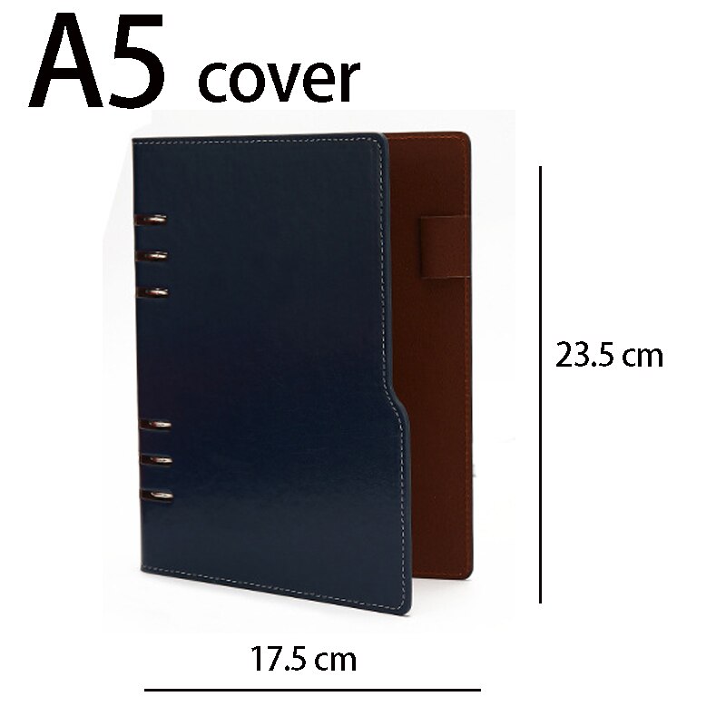 A5 leren kaft spiraal notitieboek ringband index tabbladen penhouder vulmiddel agenda planner accessoires dagboek: B