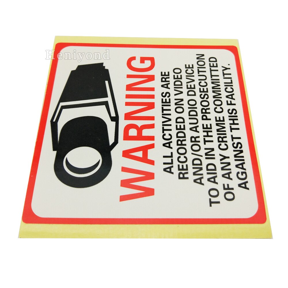 16PCS Warning Sign Sticker 80mmx80mm Protection Premium CCTV Security Sticker Camera System Video Security Decals Posted