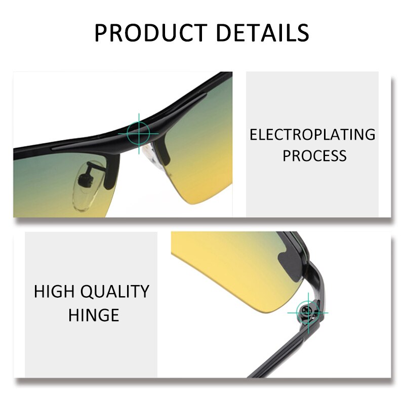 Mörkerseende glasögon herr bilkörning solglasögon dam  uv400 gul lins antireflex oculos de sol herr/kvinnor glasögon