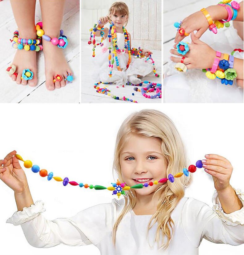 100 st poppärlor snappärla färgglada smyckessats pedagogiska tjejleksaker gör halsband armbandsring gyh