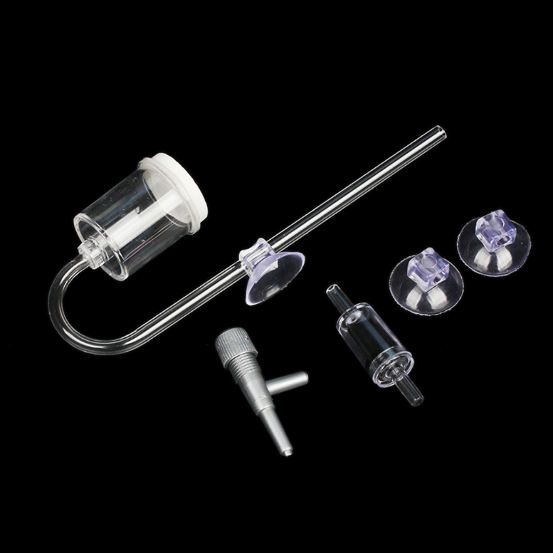 Plastic CO2 Diffuser U Shape with Suction Cups for Aquarium Planted Tank Clear Aquarium Supply Accessories 2 Sizes