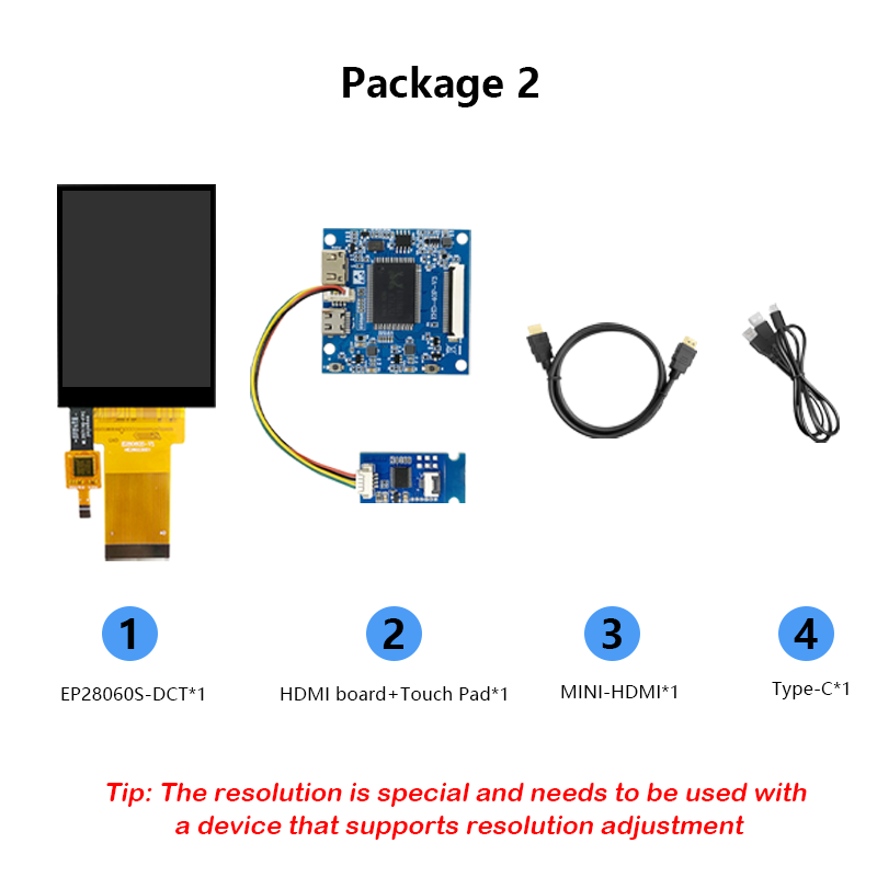 Mini solution d'affichage HDMI à écran divisé de 2,8 pouces, prenant en charge l'interface IPS RVB à vue complète 480 * 640 tactile capacitif universel: Black