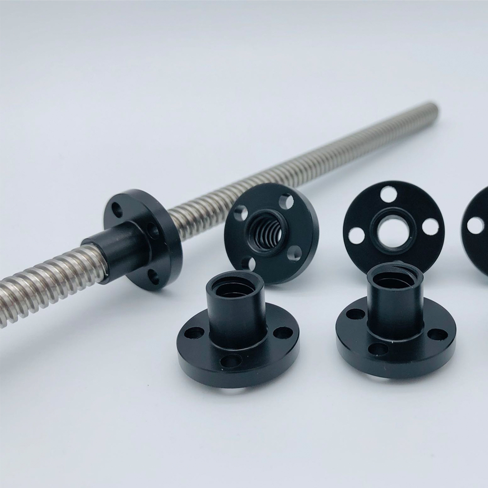 Rosca de tornillo de plomo T5, 8mm, paso de 1mm, 1mm/2mm/4mm, 100/200/300/400/500/550mm con tuerca de nailon, varilla Trapezoidal para impresora 3D CNC, 1 ud.