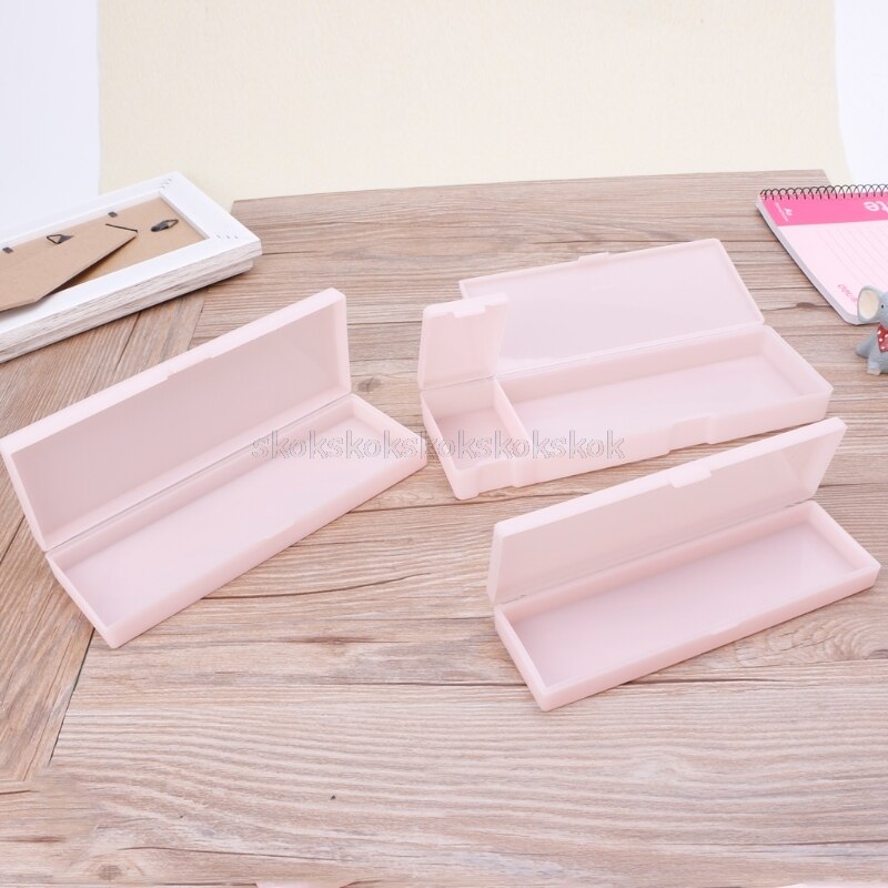 Boîte de rangement transparente PP stylo, boîte de rangement pour enfants fournitures scolaires de bureau matériaux muji style Au13 19