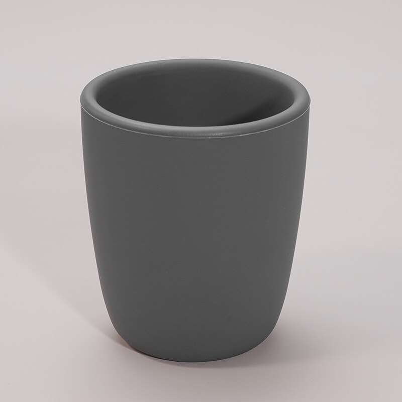 Taza de agua para bebé, vaso portátil de silicona para alimentación infantil, de grado alimenticio, Color sólido: 003 dark-grey