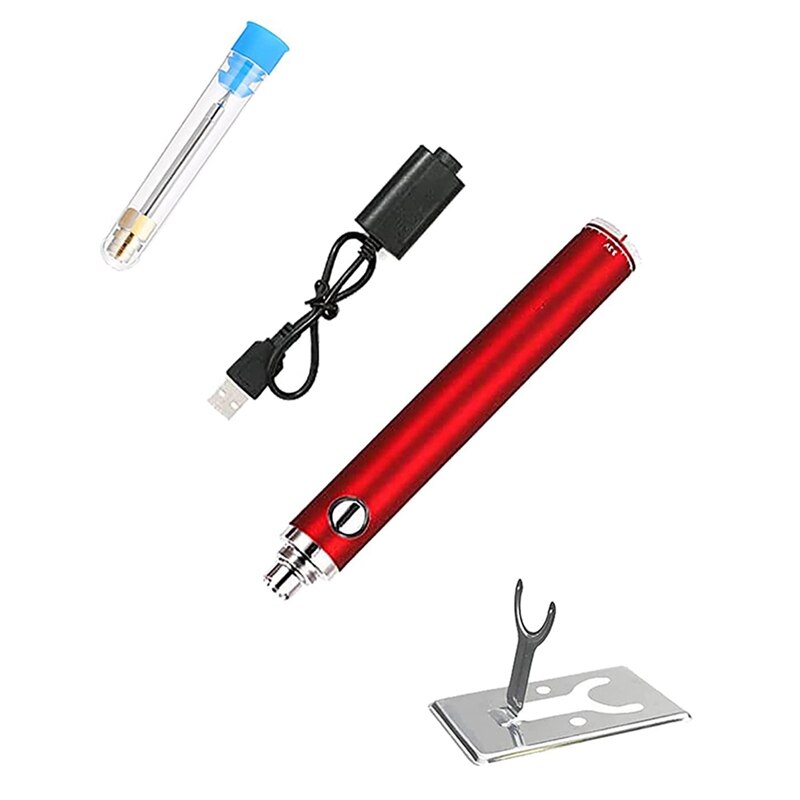 Wireless Charging Welding Tool, USB Safe Welding Repair Tool,Adjustable Temperature, Wireless Charging,For Both Home: Red