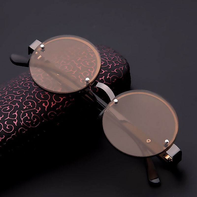 Lunettes de lecture Anti-fatigue verre cristal naturel pierre presbytie lunettes mâle haute définition rond marron lunettes de lecture