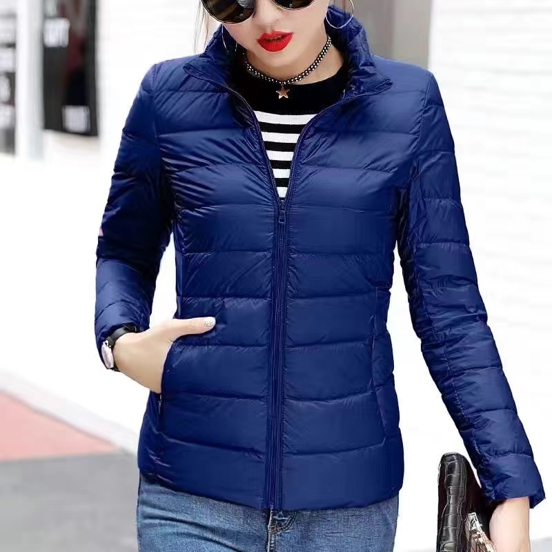 2024New Female Cold Jacket Women Winter Light White Duck Down Jacket Slim Puffer Jacket Portable Windproof Down Coat Top